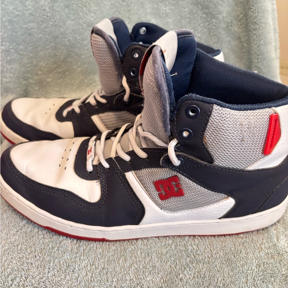DC Men's Sneakers - White, Navy, and Red